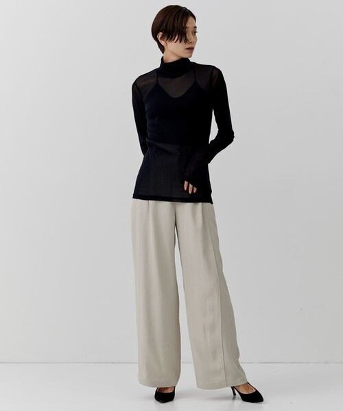 city(シティ)の「【CITY】ストレッチチュールハイネックトップス(Tシャツ/カットソー・レディース・ブラック/アイボリー/グリーン/ピンク・FREE)」の16枚目の写真