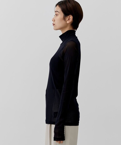 city(シティ)の「【CITY】ストレッチチュールハイネックトップス(Tシャツ/カットソー・レディース・ブラック/アイボリー/グリーン/ピンク・FREE)」の14枚目の写真