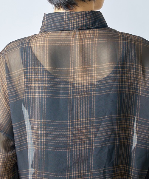 SETUP7(セットアップセブン)の「【SETUP7】シフォンチェック柄シアーシャツ ブラウス SCCH205(シャツ/ブラウス・レディース・ブラック/アイボリー・FREE)」の15枚目の写真