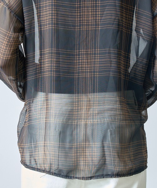 SETUP7(セットアップセブン)の「【SETUP7】シフォンチェック柄シアーシャツ ブラウス SCCH205(シャツ/ブラウス・レディース・ブラック/アイボリー・FREE)」の9枚目の写真