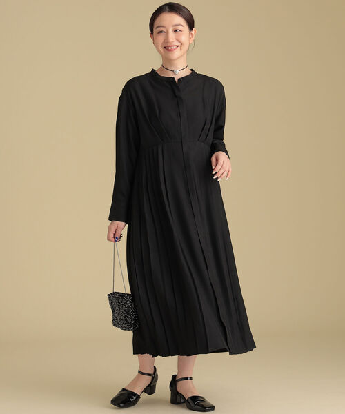 Ray BEAMS（レイビームス）の「Ray BEAMS / ヘリンボーン プリーツ キリカエ ワンピース（ワンピース・レディース・ライトグレー/ブラック/ブラウン系その他5・ONE SIZE）」の18枚目の写真