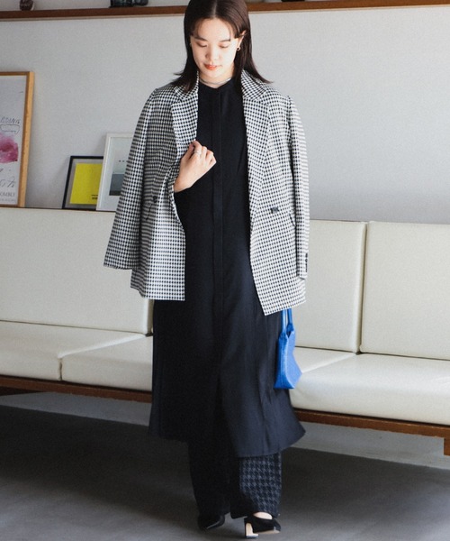 Ray BEAMS（レイビームス）の「Ray BEAMS / ヘリンボーン プリーツ キリカエ ワンピース（ワンピース・レディース・ライトグレー/ブラック/ブラウン系その他5・ONE SIZE）」の9枚目の写真