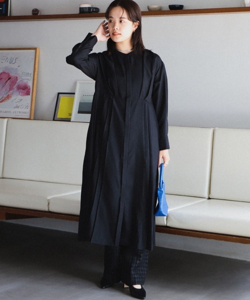 Ray BEAMS（レイビームス）の「Ray BEAMS / ヘリンボーン プリーツ キリカエ ワンピース（ワンピース・レディース・ライトグレー/ブラック/ブラウン系その他5・ONE SIZE）」の5枚目の写真