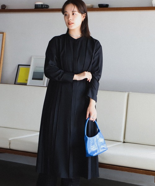 Ray BEAMS（レイビームス）の「Ray BEAMS / ヘリンボーン プリーツ キリカエ ワンピース（ワンピース・レディース・ライトグレー/ブラック/ブラウン系その他5・ONE SIZE）」の7枚目の写真