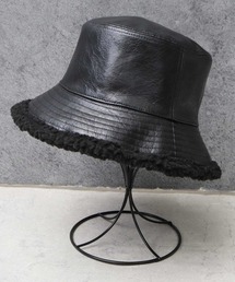 glabella（グラベラ）の「ヴィンテージ風 PU 裏ボア バケットハット リバーシブル仕様（ハット）」