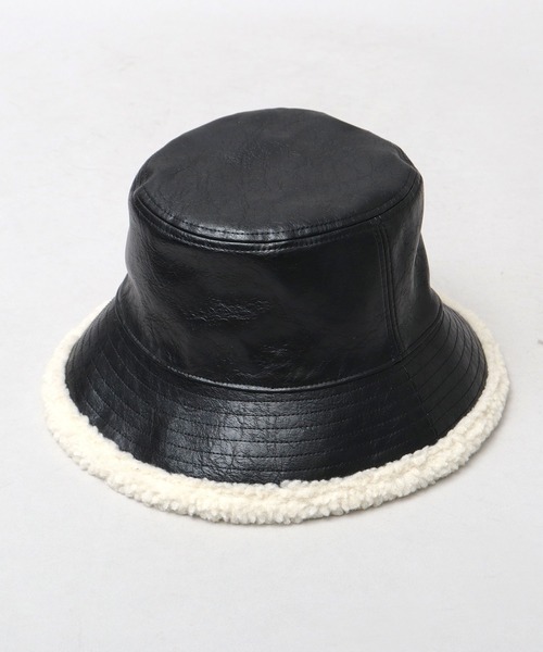 glabella（グラベラ）の「ヴィンテージ風 PU 裏ボア バケットハット リバーシブル仕様（ハット・メンズ・ブラック系その他/ブラック系その他2・FREE）」の12枚目の写真