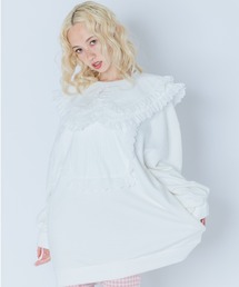 FRILL COLLAR SWEAT トップス