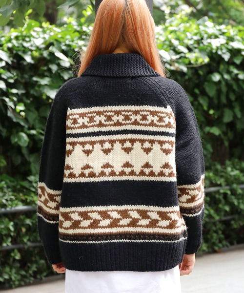 ADAWAS（アダワズ）の「ADAWAS/アダワス COWICHAN ZIP ジップカーディガン（カーディガン/ボレロ・レディース・ブラック/グレー・ONE SIZE）」の8枚目の写真