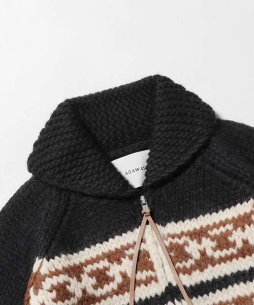 ADAWAS（アダワズ）の「ADAWAS/アダワス COWICHAN ZIP ジップカーディガン（カーディガン/ボレロ・レディース・ブラック/グレー・ONE SIZE）」の19枚目の写真