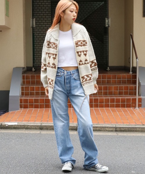 ADAWAS（アダワズ）の「ADAWAS/アダワス COWICHAN ZIP ジップカーディガン（カーディガン/ボレロ・レディース・ブラック/グレー・ONE SIZE）」の4枚目の写真