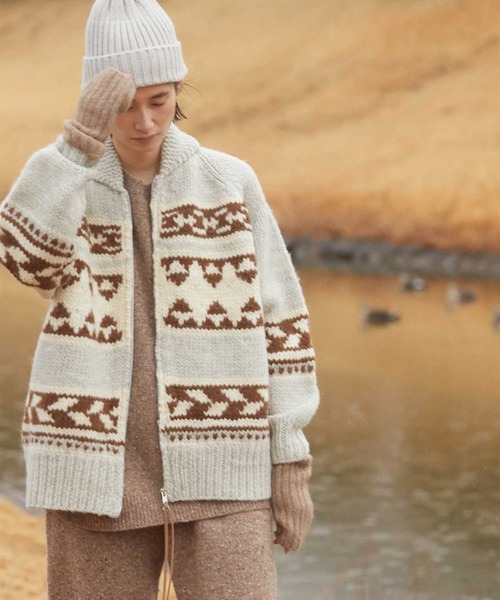 ADAWAS（アダワズ）の「ADAWAS/アダワス COWICHAN ZIP ジップカーディガン（カーディガン/ボレロ・レディース・ブラック/グレー・ONE SIZE）」の22枚目の写真