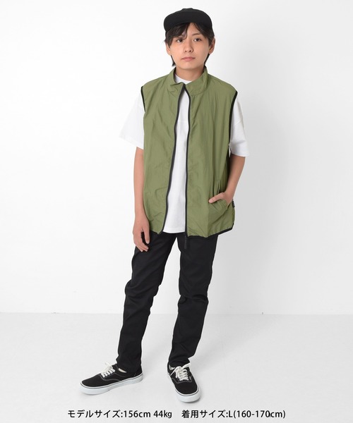 GLAZOS（グラソス）の「ナイロンZIPアップベスト（ベスト・キッズ・ブラック/カーキ/ブルー・L/M）」の17枚目の写真