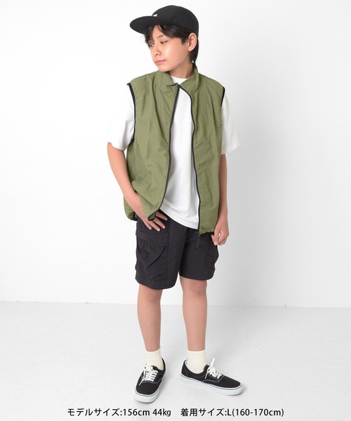 GLAZOS（グラソス）の「ナイロンZIPアップベスト（ベスト・キッズ・ブラック/カーキ/ブルー・L/M）」の16枚目の写真