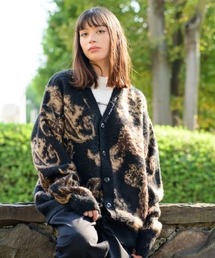 RE730 モヘアタッチ暖かなカーディガン
