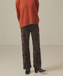 リーフジャガードニットパンツ