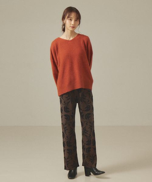 abahouse mavie（アバハウスマヴィ）の「リーフジャガードニットパンツ（その他パンツ・レディース・ブラウン/グレイッシュベージュ/ブラック・フリー）」の14枚目の写真