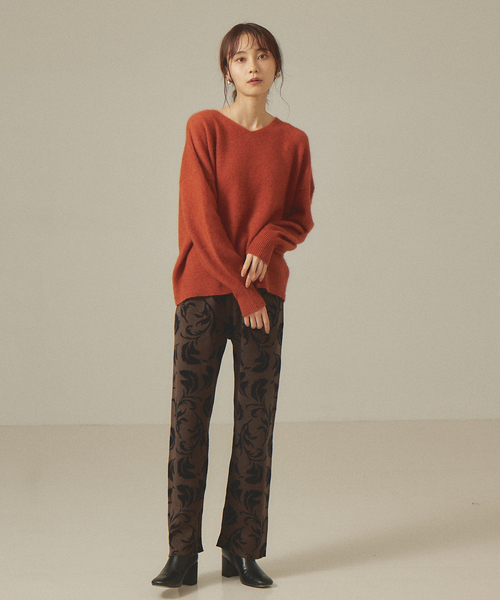 abahouse mavie（アバハウスマヴィ）の「リーフジャガードニットパンツ（その他パンツ・レディース・ブラウン/グレイッシュベージュ/ブラック・フリー）」の11枚目の写真