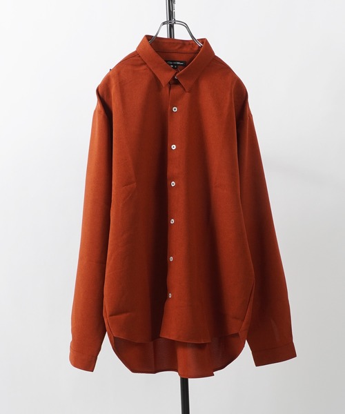 1111clothing(ワンフォークロージング)の「日本製 ワイドスリーブ ポリトロ オーバーシャツ / オーバーサイズ シャツ 長袖 無地(シャツ/ブラウス・メンズ・インディゴブルー/テラコッタ/モスグリーン/ホワイト/ブラック/ベージュ・FREE)」の15枚目の写真