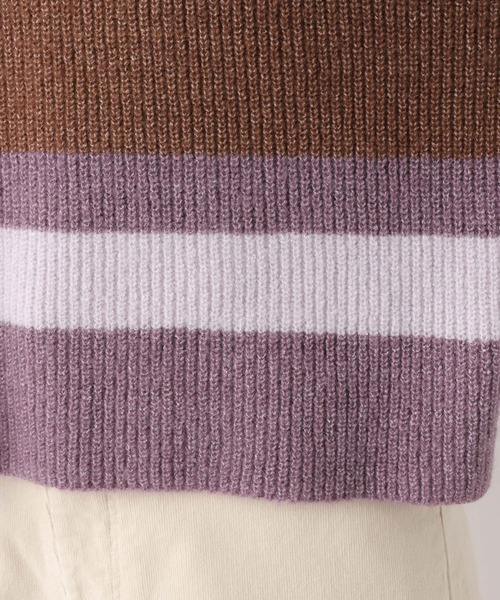 LEPSIM（レプシィム）の「7ゲージマルチボーダータートル　168272（ニット/セーター・レディース・ブルー/ピンク・FREE）」の10枚目の写真