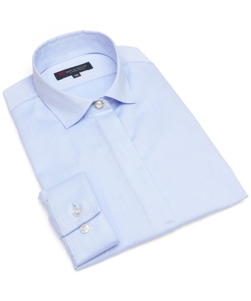 TOKYO SHIRTS（トウキョウシャツ）の「形態安定ノーアイロン ワイド衿 長袖ビジネスワイシャツ（ビジネスシャツ・レディース・サックスブルー・LL/S/M/L/XL）」の6枚目の写真