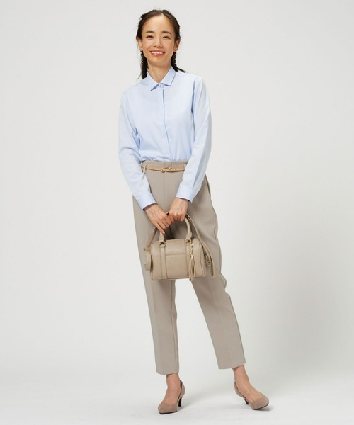 TOKYO SHIRTS（トウキョウシャツ）の「形態安定ノーアイロン ワイド衿 長袖ビジネスワイシャツ（ビジネスシャツ・レディース・サックスブルー・LL/S/M/L/XL）」の7枚目の写真