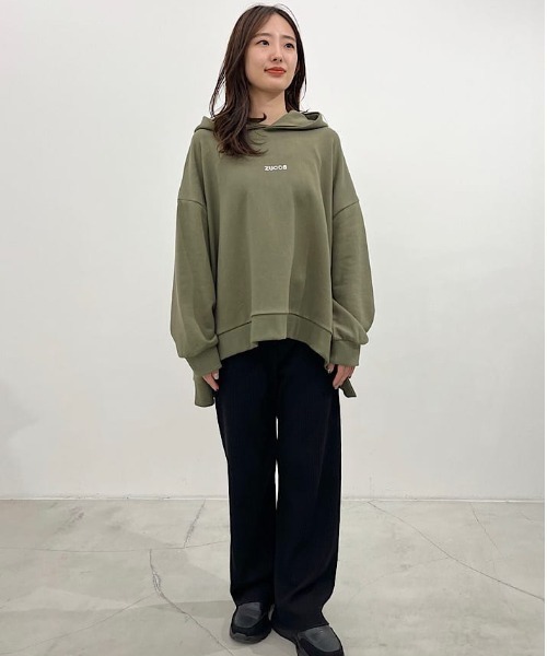 【美品】ズッカ ドッキング裏毛パーカー ブラック Mサイズ ZUCCa（ズッカ）の「ドッキング裏毛（パーカー）」 - WEAR