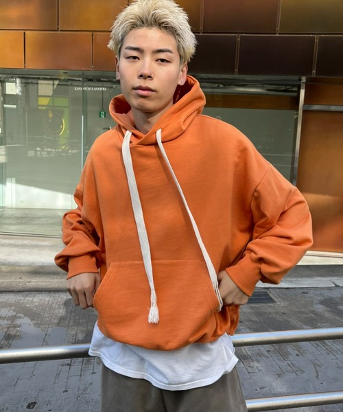 CIAOPANIC（チャオパニック）の「オーバーサイズストラップフーディー（パーカー・メンズ・パープル/オレンジ/グリーン/グレー/ブルー・MEDIUM/LARGE）」の20枚目の写真