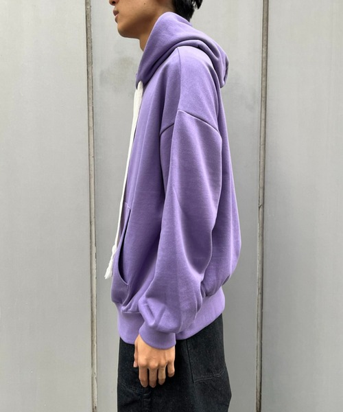 CIAOPANIC（チャオパニック）の「オーバーサイズストラップフーディー（パーカー・メンズ・パープル/オレンジ/グリーン/グレー/ブルー・MEDIUM/LARGE）」の7枚目の写真