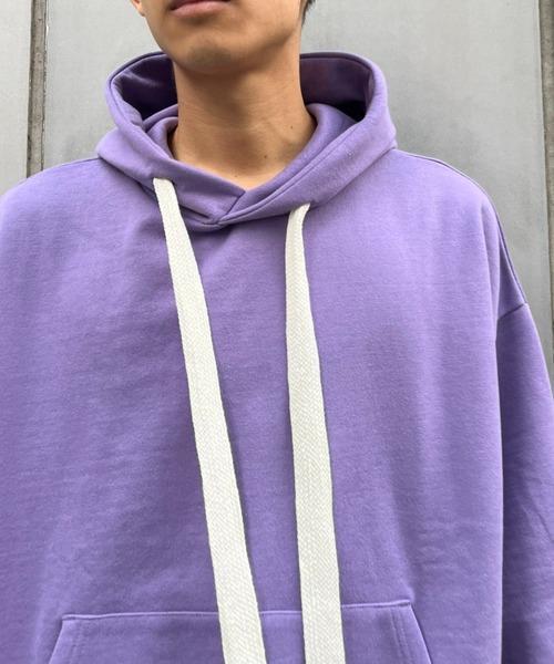 CIAOPANIC（チャオパニック）の「オーバーサイズストラップフーディー（パーカー・メンズ・パープル/オレンジ/グリーン/グレー/ブルー・MEDIUM/LARGE）」の9枚目の写真