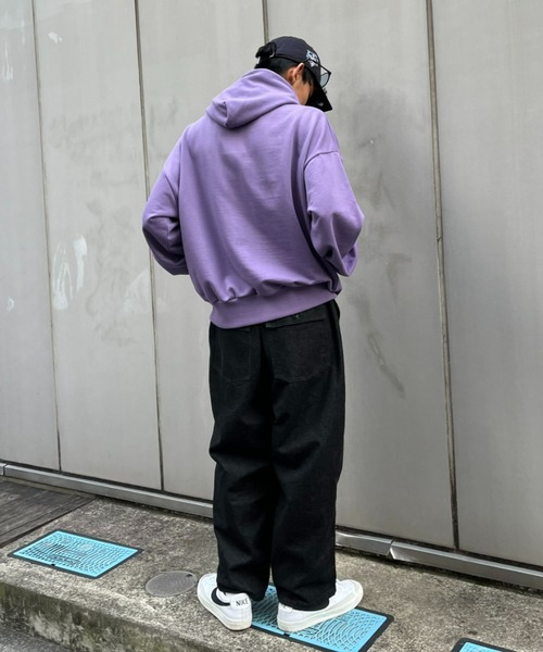 CIAOPANIC（チャオパニック）の「オーバーサイズストラップフーディー（パーカー・メンズ・パープル/オレンジ/グリーン/グレー/ブルー・MEDIUM/LARGE）」の10枚目の写真