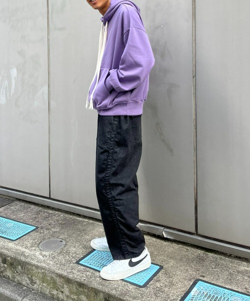 CIAOPANIC（チャオパニック）の「オーバーサイズストラップフーディー（パーカー・メンズ・パープル/オレンジ/グリーン/グレー/ブルー・MEDIUM/LARGE）」の11枚目の写真