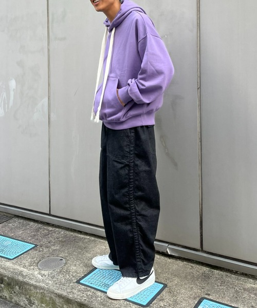 CIAOPANIC（チャオパニック）の「オーバーサイズストラップフーディー（パーカー・メンズ・パープル/オレンジ/グリーン/グレー/ブルー・MEDIUM/LARGE）」の12枚目の写真