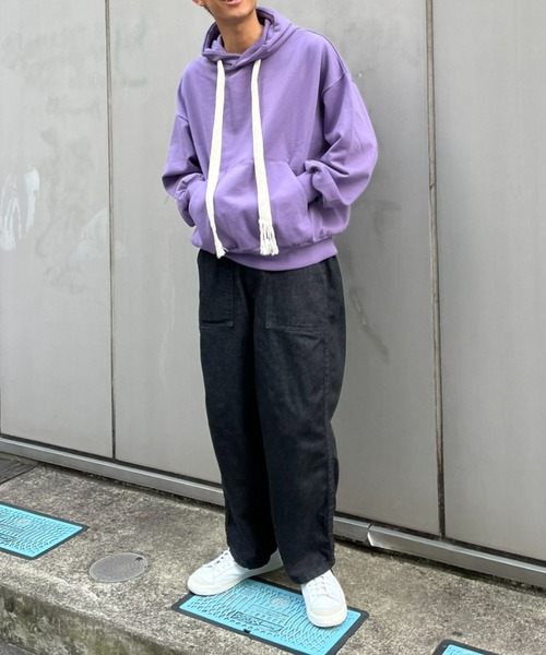 CIAOPANIC（チャオパニック）の「オーバーサイズストラップフーディー（パーカー・メンズ・パープル/オレンジ/グリーン/グレー/ブルー・MEDIUM/LARGE）」の13枚目の写真