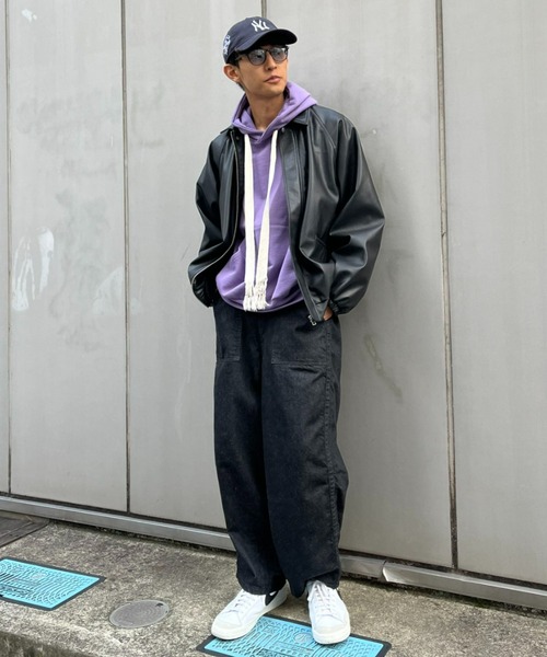 CIAOPANIC（チャオパニック）の「オーバーサイズストラップフーディー（パーカー・メンズ・パープル/オレンジ/グリーン/グレー/ブルー・MEDIUM/LARGE）」の16枚目の写真