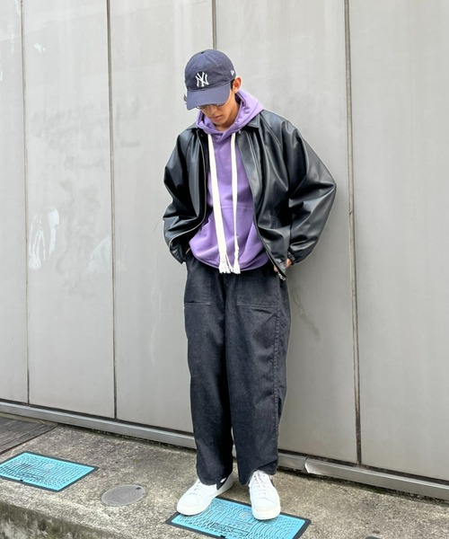 CIAOPANIC（チャオパニック）の「オーバーサイズストラップフーディー（パーカー・メンズ・パープル/オレンジ/グリーン/グレー/ブルー・MEDIUM/LARGE）」の17枚目の写真