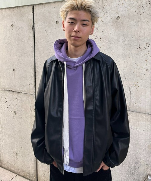 CIAOPANIC（チャオパニック）の「オーバーサイズストラップフーディー（パーカー・メンズ・パープル/オレンジ/グリーン/グレー/ブルー・MEDIUM/LARGE）」の15枚目の写真