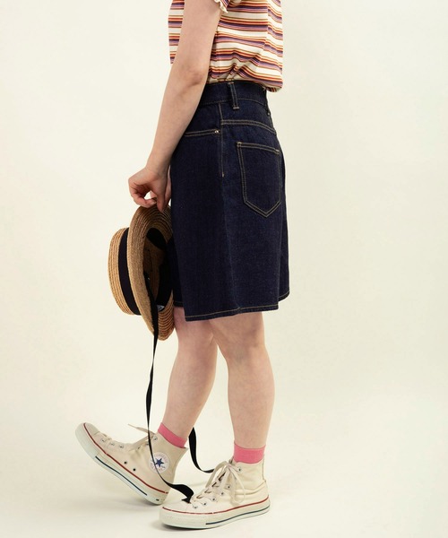 My Fav. CHILD WOMAN(マイファブチャイルドウーマン)の「11.36OZムラ糸デニムショートパンツ(デニムパンツ・レディース・ネイビー・36/38)」の19枚目の写真