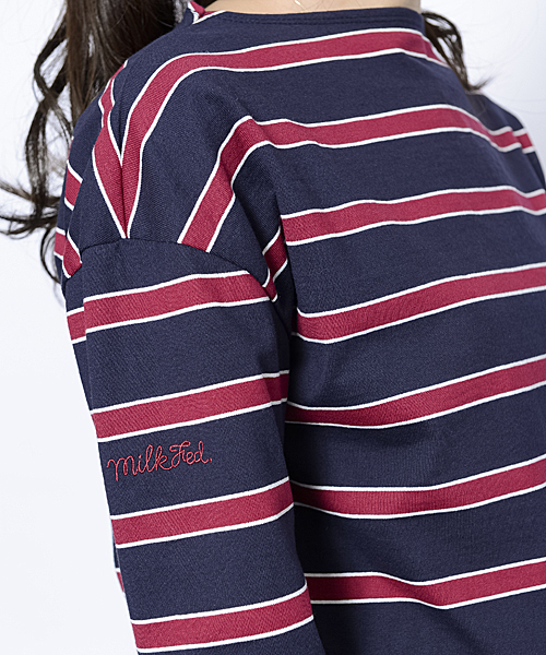 MILKFED.(ミルクフェド)の「【mini10月号掲載】MULTI STRIPED TOP(Tシャツ/カットソー・レディース・アッシュ/ネイビー・MEDIUM/SMALL)」の6枚目の写真