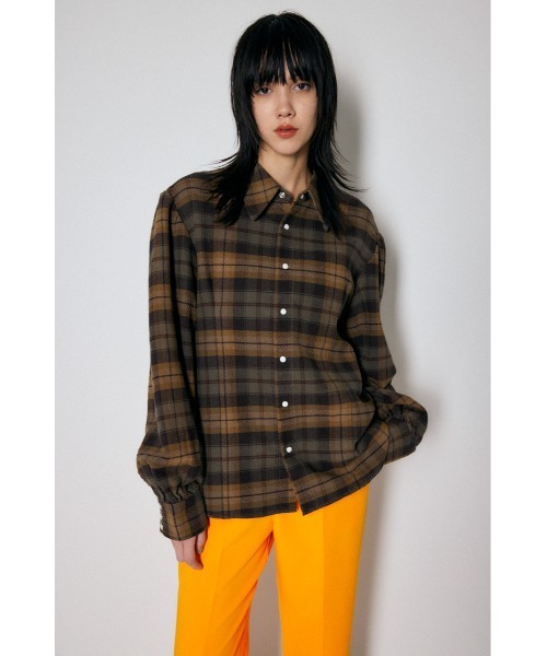 MOUSSY（マウジー）の「PLAID PUFF SLEEVE OVER シャツ（シャツ/ブラウス・レディース・ベージュ/グレー・FREE）」の14枚目の写真