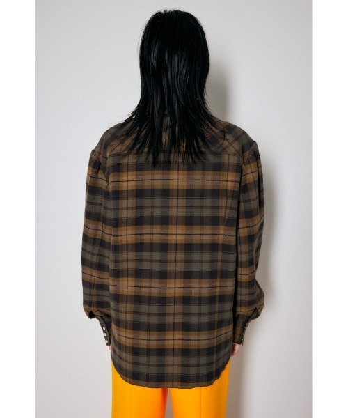 MOUSSY（マウジー）の「PLAID PUFF SLEEVE OVER シャツ（シャツ/ブラウス・レディース・ベージュ/グレー・FREE）」の7枚目の写真