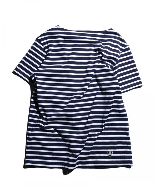 ORCIVAL（オーシバル）の「＜ORCIVAL（オーシバル）＞ 40/2 BORDER SSL/カットソー（Tシャツ/カットソー・メンズ・ブラック/ロイヤルブルー/ネイビー/その他1/ホワイト/ライトグレー/レッド・4/3/5）」の4枚目の写真