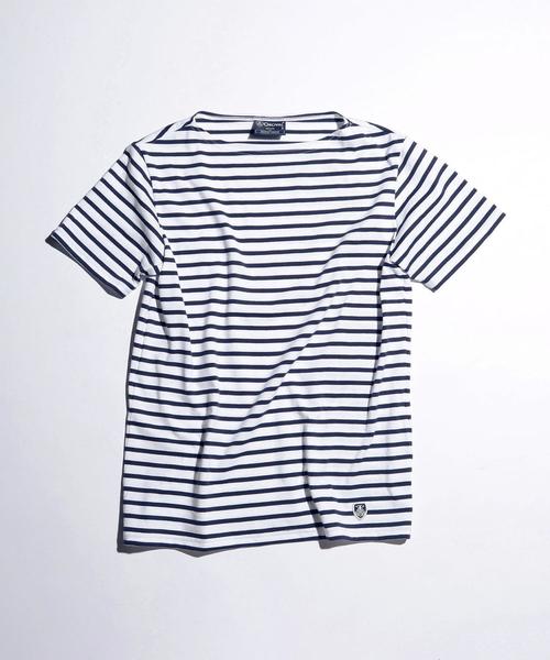 ORCIVAL（オーシバル）の「＜ORCIVAL（オーシバル）＞ 40/2 BORDER SSL/カットソー（Tシャツ/カットソー・メンズ・ブラック/ロイヤルブルー/ネイビー/その他1/ホワイト/ライトグレー/レッド・4/3/5）」の2枚目の写真