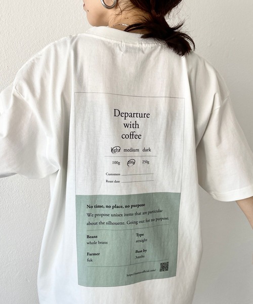 natto（ナット）の「Departure with coffee tee  / coffee label（Tシャツ/カットソー・メンズ・アイボリー/ホワイト・MEDIUM/LARGE/X-LARGE）」の21枚目の写真