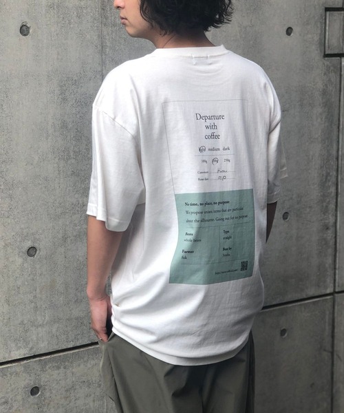 natto（ナット）の「Departure with coffee tee  / coffee label（Tシャツ/カットソー・メンズ・アイボリー/ホワイト・MEDIUM/LARGE/X-LARGE）」の19枚目の写真