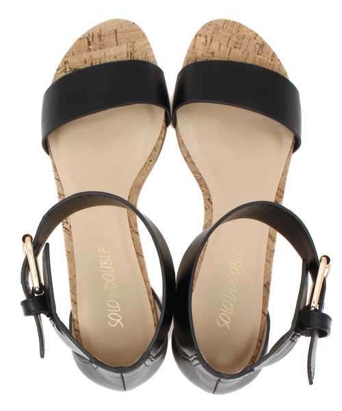 CROON A SONG（クルーンアソング）の「コルクヒールサンダル（サンダル・レディース・ブラック/ネイビー・M/S/L）」の3枚目の写真