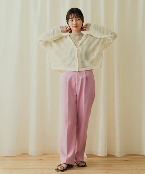 SENSE OF PLACE by URBAN RESEARCH（センスオブプレイスバイアーバンリサーチ）の「メローチュールハイネックトップ（Tシャツ/カットソー・レディース・グリーン系その他/ベージュ系その他/ブラック/アイボリー・ONE）」の10枚目の写真