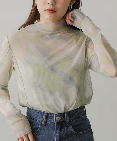 SENSE OF PLACE by URBAN RESEARCH（センスオブプレイスバイアーバンリサーチ）の「メローチュールハイネックトップ（Tシャツ/カットソー・レディース・グリーン系その他/ベージュ系その他/ブラック/アイボリー・ONE）」の14枚目の写真