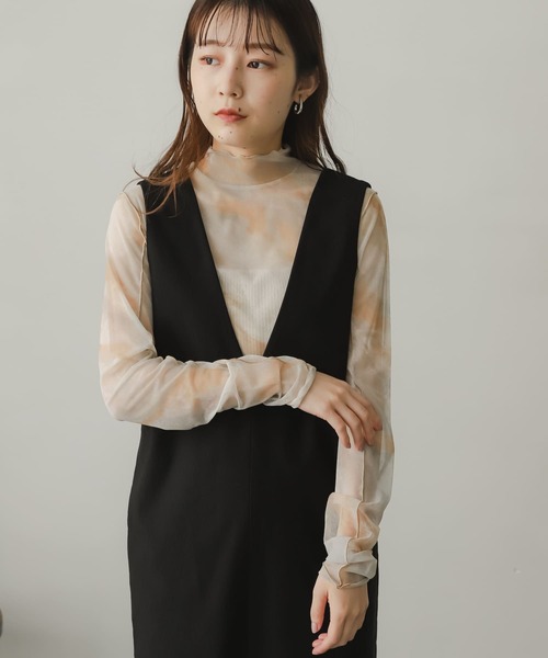 SENSE OF PLACE by URBAN RESEARCH（センスオブプレイスバイアーバンリサーチ）の「メローチュールハイネックトップ（Tシャツ/カットソー・レディース・グリーン系その他/ベージュ系その他/ブラック/アイボリー・ONE）」の21枚目の写真