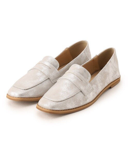 SHOO・LA・RUE(シューラルー)の「◆メタリック ローファー(スニーカー・レディース・シルバー/ブラック・35/45)」の2枚目の写真