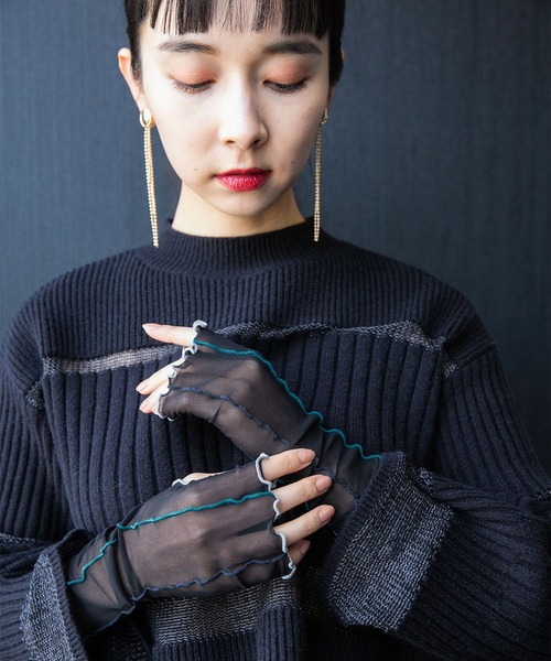 HARE(ハレ)の「シアーアームウォーマ-(HARE)(アームカバー・レディース・ホワイト/ブラック・FREE)」の8枚目の写真